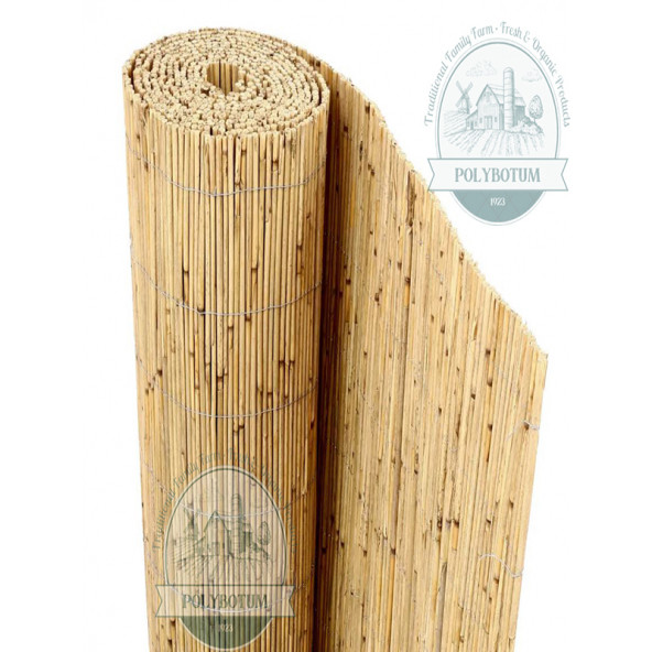 POLYBOTUM Doğal Kamış Hasır Çit 1 m X 5m Doğal Bahçe Çiti - Gölgelik Hasır - 2