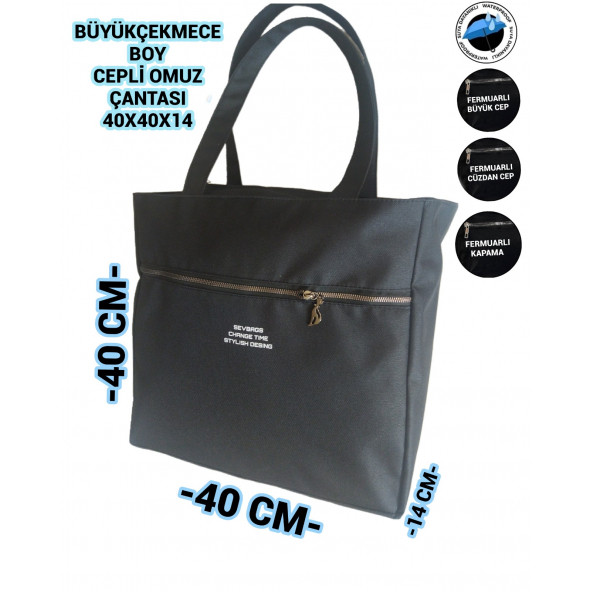 BÜYÜK OMUZ KOL EL ASKILI ÇANTA SU ÇEÇİRMEZ 40X40X14 - 3