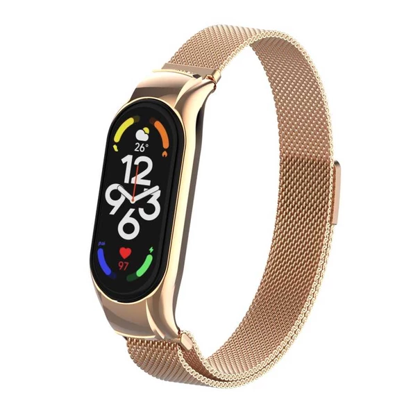 Xiaomi Mi Band 7 KRD-01 Metal Kordon Saat Değildir. Lyon Tech  Rose Gold