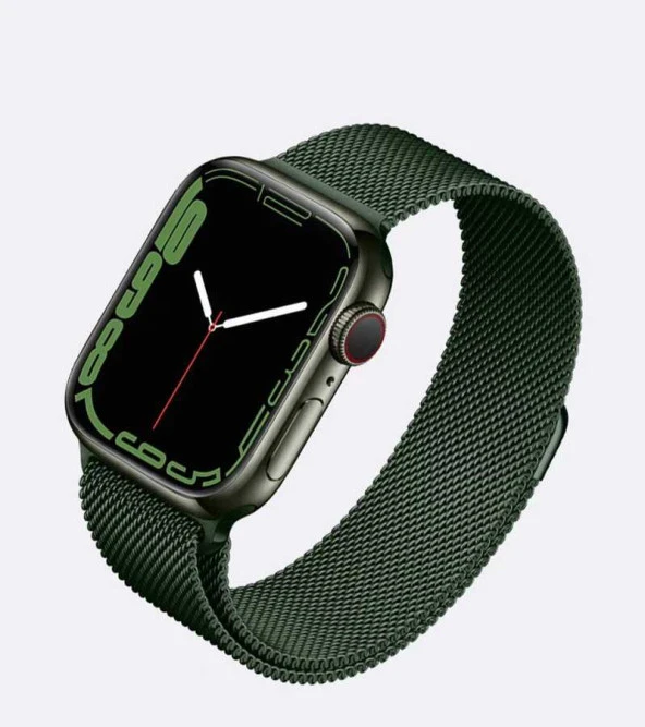 Apple Watch 7 41mm KRD-01 Saat Değildir. Metal Kordon Lyon Tech  Olive
