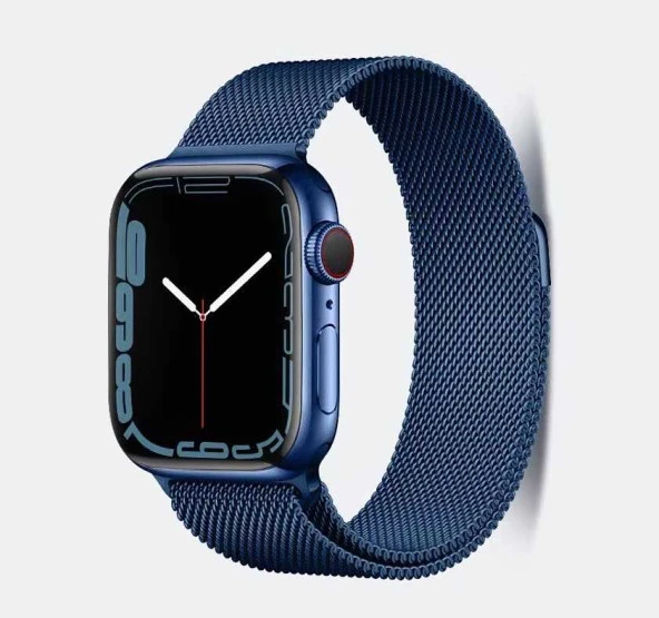 Apple Watch 7 41mm KRD-01 Saat Değildir. Metal Kordon Lyon Tech  Mavi