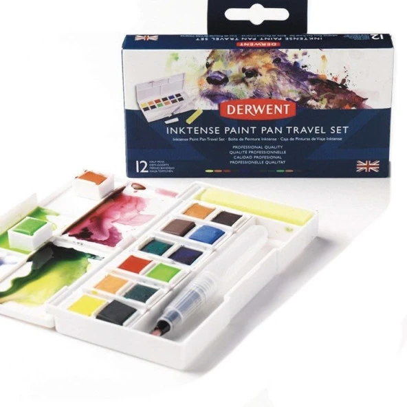 Derwent Inktense Mürekkep Etkili Sulu Boya Seti 12 Renk