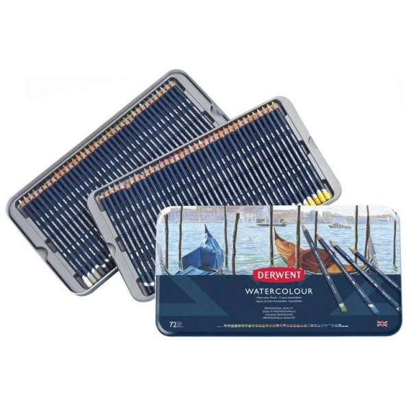 Derwent Watercolour Pencil Suluboya Kalem Seti 72Li Teneke Kutu ürün görseli