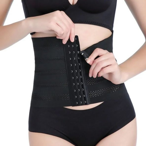 6 Kademe Unisex Bel Korsesi İnceltici Vücut Şekillendirici Siyah XXL Beden