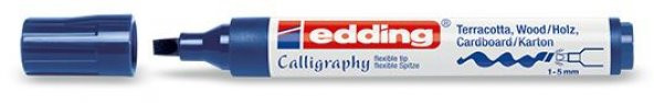 Edding 1455 Esnek Uçlu Kaligrafi Kalemi 5 mm Çelik Mavisi