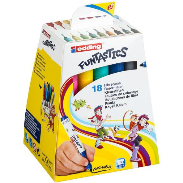 Edding 14 Funtastics Kalın Uçlu Keçeli Kalem 18 Renk