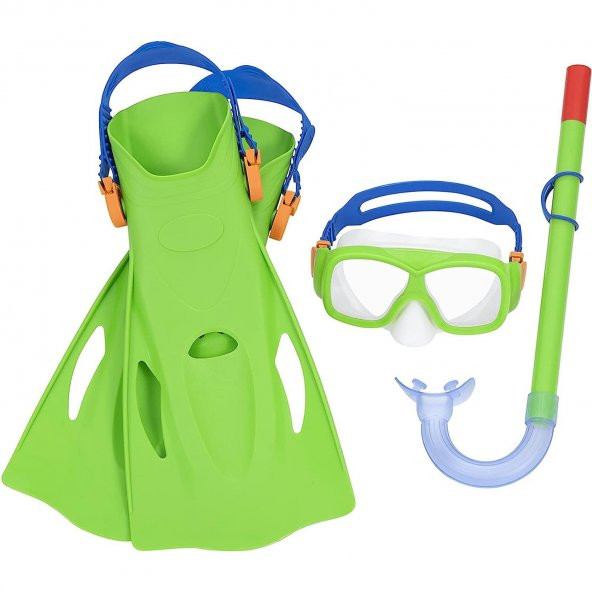 Bestway Deniz Gözlüklü Şnorkel ve Palet 3 ü 1 Arada Dalış Seti YEŞİL 7 Yaş ve Üzeri