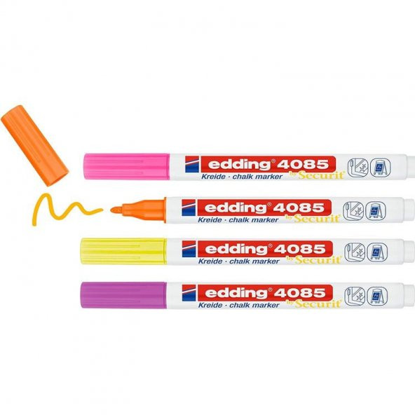 Edding 4085 Sıvı Tebeşir Kalemi 4lü Blister FOSFORLU