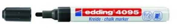 Edding 4095 Kara Tahta Ve Cam İçin Likit Tebeşir Kalemi 3 Mm Yuvarlak Uç Siyah