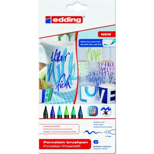 Edding 4200 Porselen Kalemi 6lı Soğuk Renkler