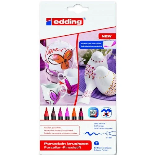 Edding 4200 Porselen Kalemi 6lı Sıcak Renkler