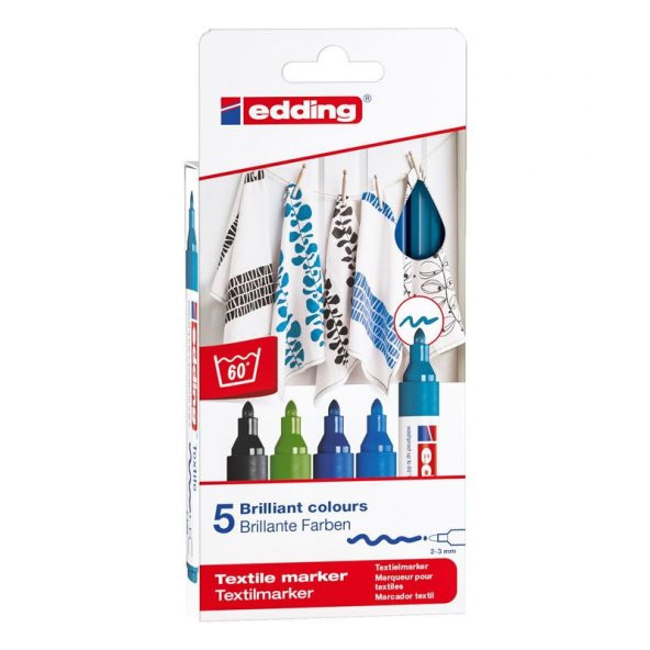 Edding 4500 Tekstil Kalemi 5li Kutu COOL