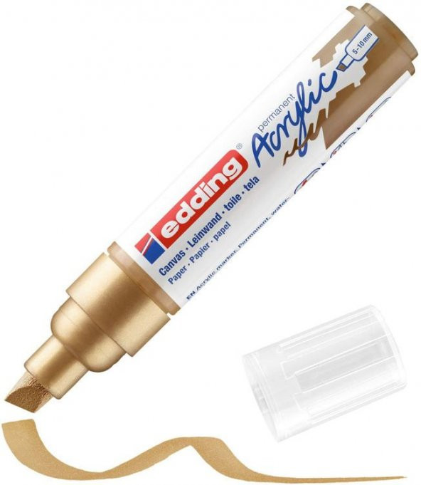 Edding 5000 Akrilik Boyama Markörü 5-10 mm Kesik Uç ALTIN