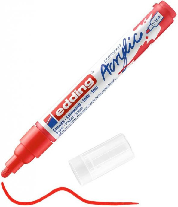 Edding 5100 Akrilik Boyama Markörü 2-3 mm TRAFİK KIRMIZI