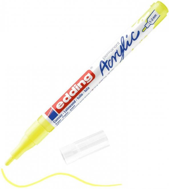 Edding 5300 Akrilik Boyama Markörü 1-2 mm FOSFORLU SARI