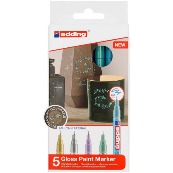 Edding 780 Çok Amaçlı Örtücü Boyama Dekorasyon Markörü 0.8 mm 5li Metalik SPECIAL