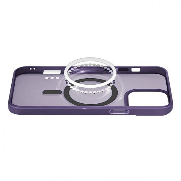 FitCase iPhone 14 Pro Magsafe Özellikli Mor Seri Kapak - 3