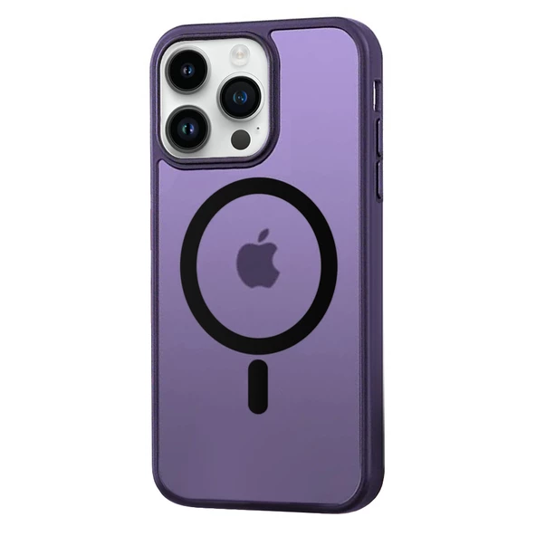 FitCase iPhone 14 Pro Magsafe Özellikli Mor Seri Kapak