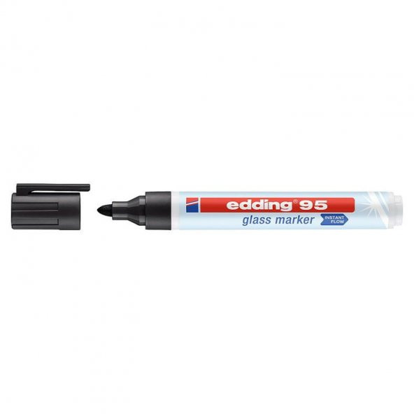 Edding 95 Glass Marker Cam Kalemi Siyah