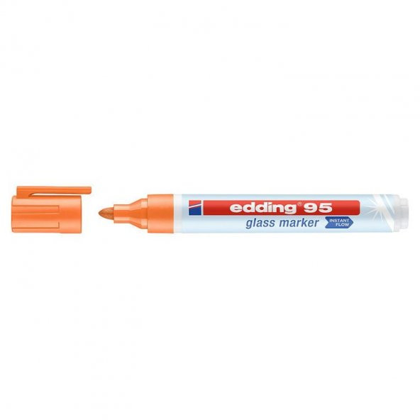 Edding 95 Glass Marker Cam Kalemi Neon Turuncu