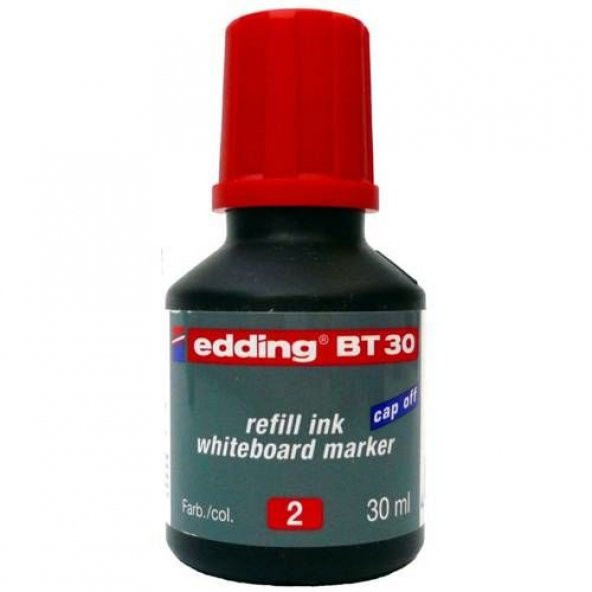 Edding BT30 Whiteboard Marker Ink Yazı Tahtası Kalemi Mürekkebi 30 ml. KIRMIZI