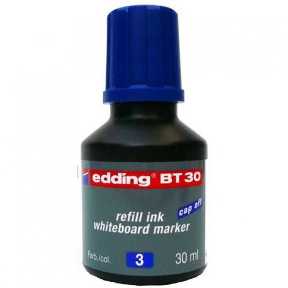 Edding BT30 Whiteboard Marker Ink Yazı Tahtası Kalemi Mürekkebi 30 ml. MAVİ