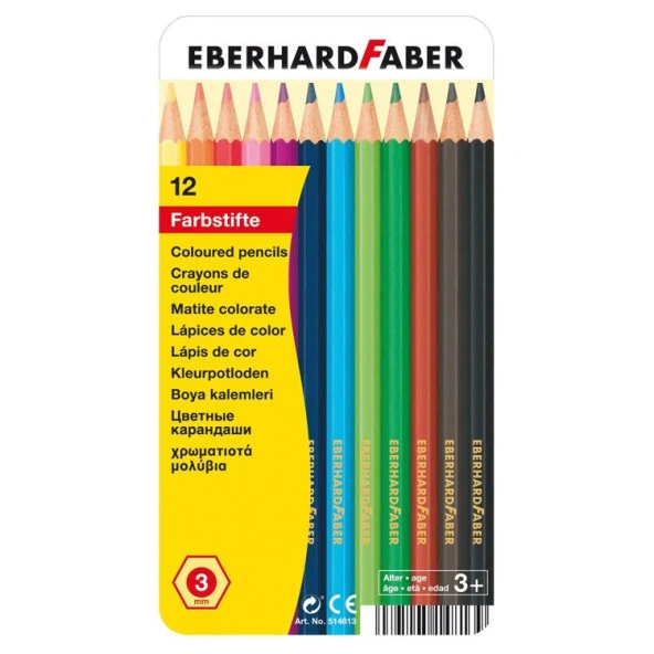 Eberhard Faber Kuru Boya Kalemi 12 Renk Metal Kutu 3mm Mine