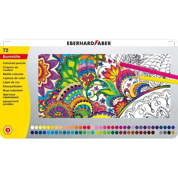 Eberhard Faber Kuru Boya 72 Renk Metal Kutu