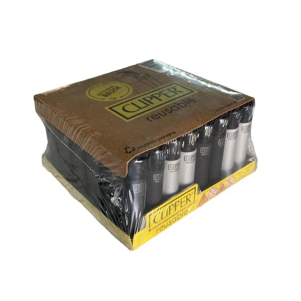 Clipper Micro Soft Siyah Gri Taşlı Cakmak 48 Adet 0948 - 2
