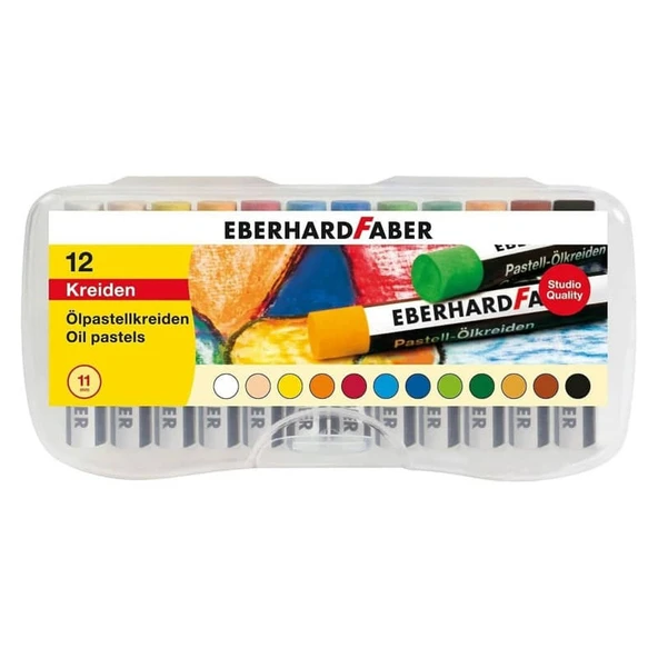 Eberhard Faber Yağlı Pastel Boya 12 Renk Plastik Kutu