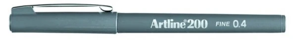 Artline 200 Fineliner 0.4mm İnce Uçlu Yazı ve Çizim Kalemi GRİ