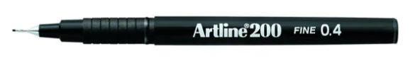 Artline 200 Fineliner 0.4mm İnce Uçlu Yazı ve Çizim Kalemi SİYAH