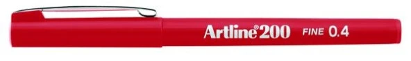 Artline 200 Fineliner 0.4mm İnce Uçlu Yazı ve Çizim Kalemi KIRMIZI