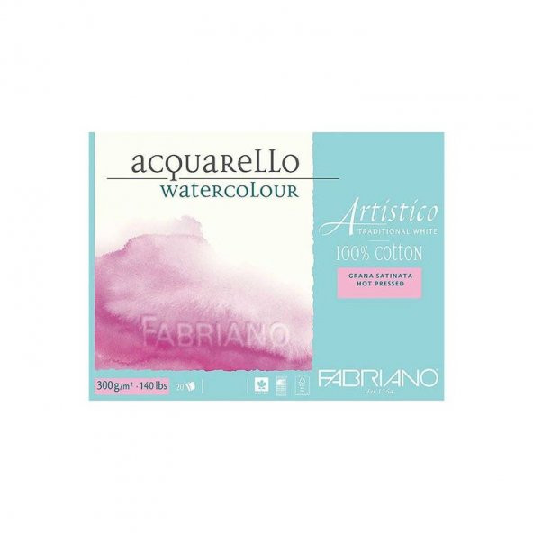 Fabriano Artistico Traditional White Suluboya Blok 300 gr. 18x26 cm. 20 yp. Sıcak Basım - Resim 2