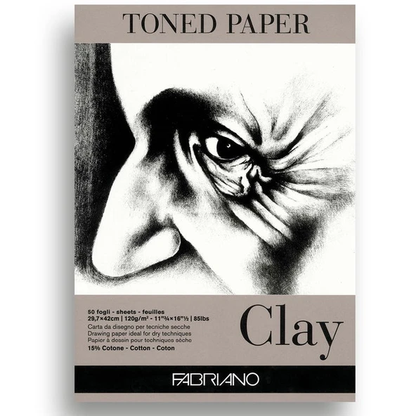 Fabriano Toned Paper Clay Eskiz ve Çizim Blok 120 gr. A3 50 yp. Kil Rengi ürün görseli