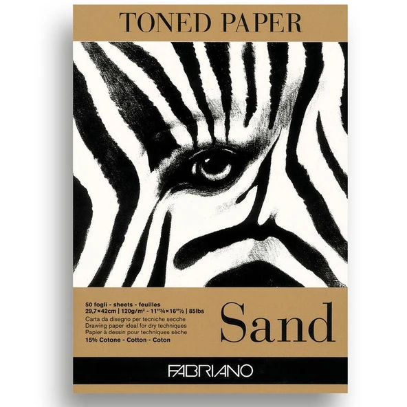 Fabriano Toned Paper Sand Eskiz ve Çizim Blok 120 gr. A3 50 yp. Kum Rengi