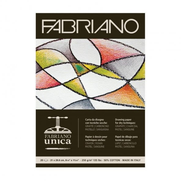 Fabriano Unica Baskı ve Çizim Blok 250 gr. A4 20 yp. BEYAZ