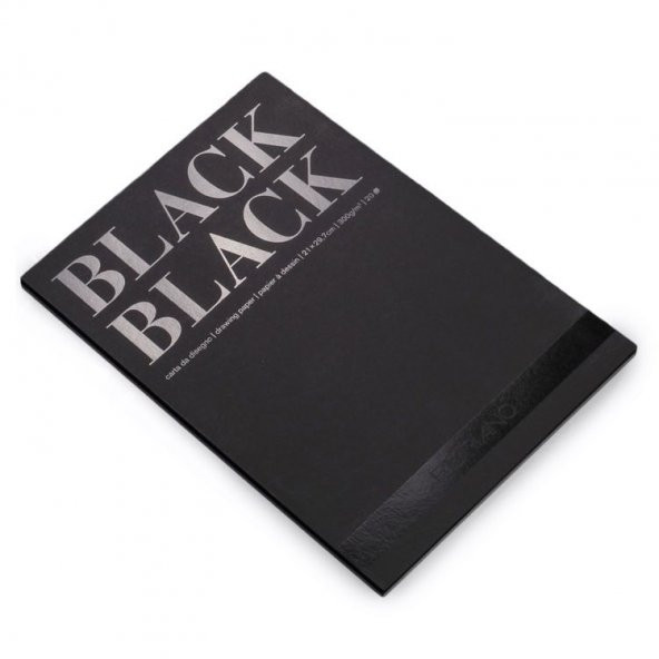 Fabriano Black Black Çok Amaçlı Pürüzsüz Yüzeyli Blok 300 gr. A4 20 yp.