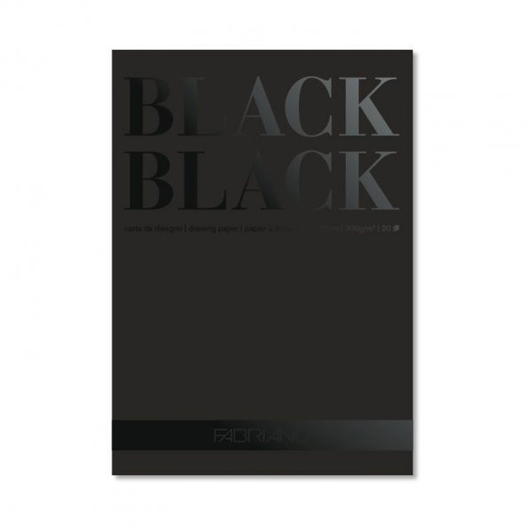 Fabriano Black Black Çok Amaçlı Pürüzsüz Yüzeyli Blok 300 gr. 24x32 cm. 20 yp.