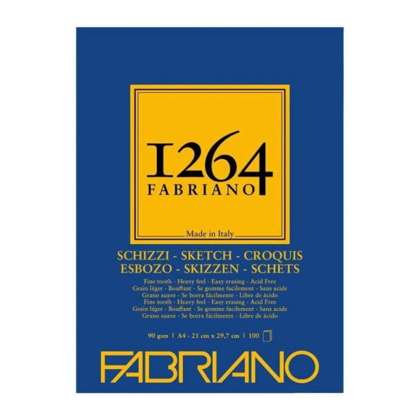 Fabriano 1264 Sketch Paper Eskiz Blok 90 gr A4 100 yp