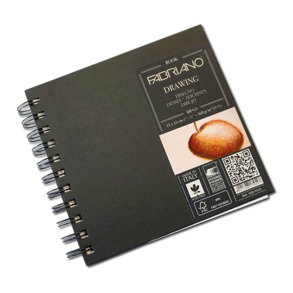 Fabriano Drawing Book Spiralli Sert Kapak 160 gr. 15x15 cm. 60 yp.