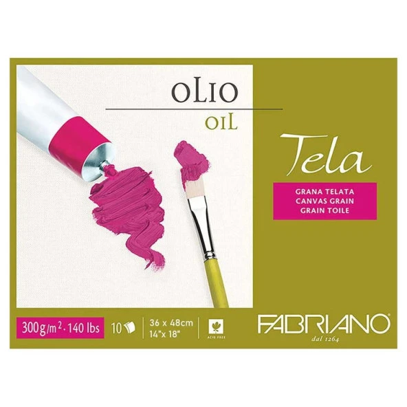Fabriano Blocco Tela Tuval Dokulu Yağlıboya Blok 300 gr. 36x48 cm. 10 yp.