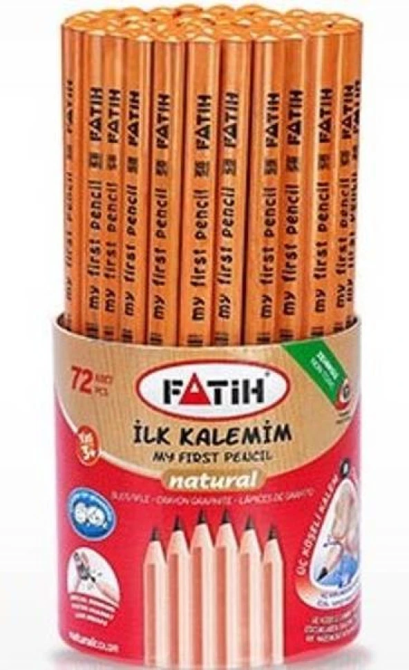 Fatih İlk Kalemim Jumbo Üçgen Başlangıç Kalemi NATURAL 72li Kap