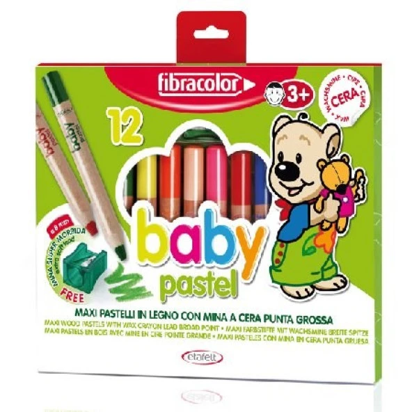 Fibracolor Baby Pastel 1+ Yaş Bebekler İçin Kalın Pastel Kalem 12 Renk