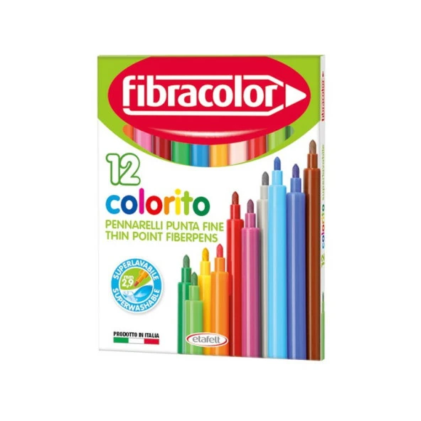 Fibracolor Colorito Keçeli Boya Kalemi 12 Renk