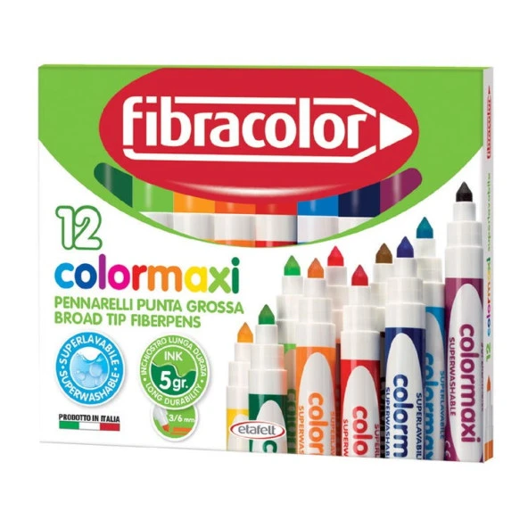 Fibracolor Colormaxi Jumbo Keçeli Kalem 12 Renk