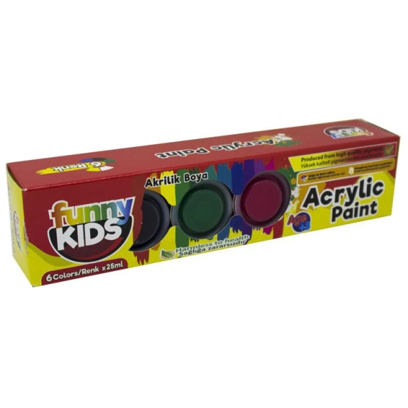 Funny Kids Akrilik Boya 6 Renk x 25 ml Set