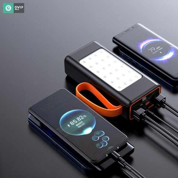 DVIP 50000mAh 4xUsbA + Type-C + Micro + Lightning Çıkışlı Led Göstergeli Powerbank - 4