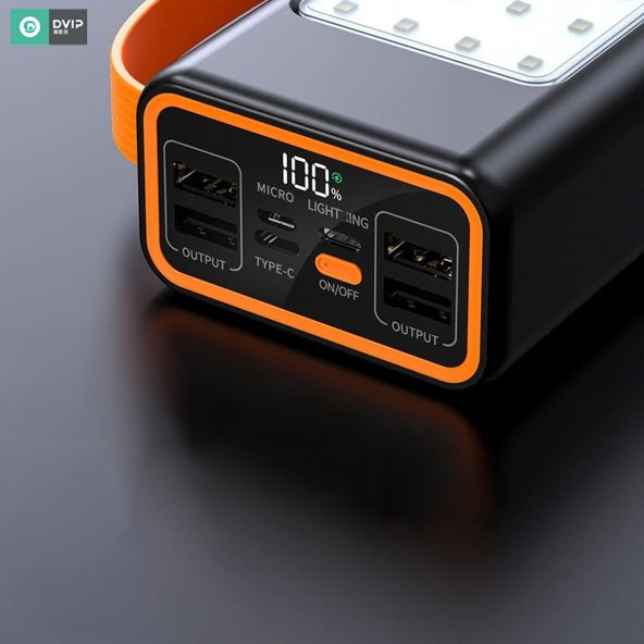 DVIP 50000mAh 4xUsbA + Type-C + Micro + Lightning Çıkışlı Led Göstergeli Powerbank - 3