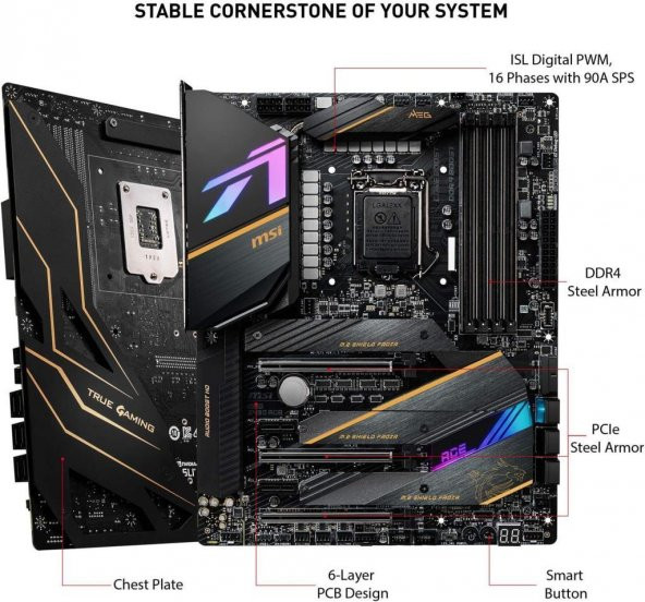 MSI Meg Z490 Ace Intel LGA1200 DDR4 ATX Anakart Teşhir - 3